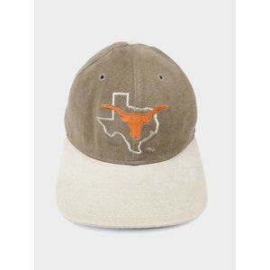Vintage University Of Texas Longhorn Pro Line Cap Hat Leather Strap Back Gray